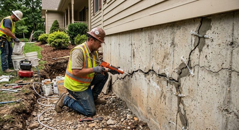 Cracked Foundation Repair in Middleburg, VA